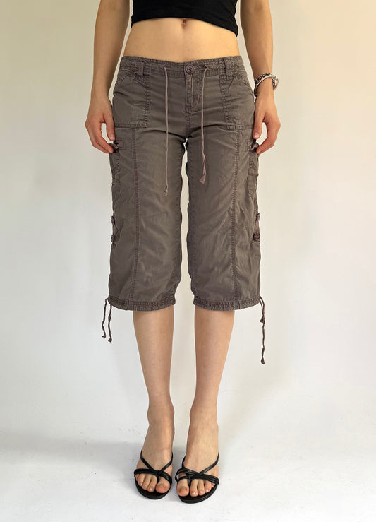 Y2k low rise capris multi pockets cargos grunge core