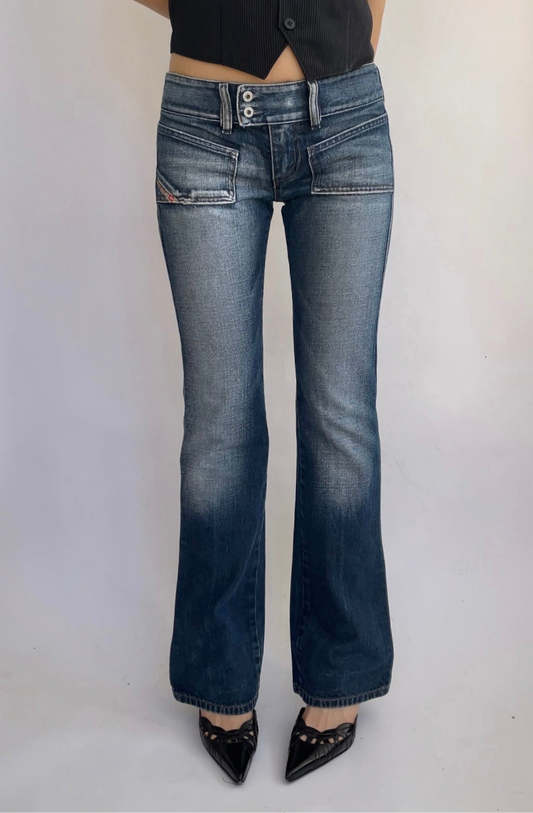 Y2K low rise jeans by DIESEL in dark blue