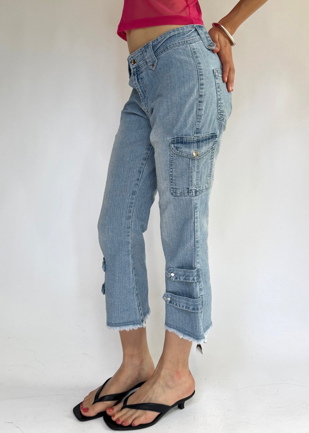 Y2K mid to low rise denim capris