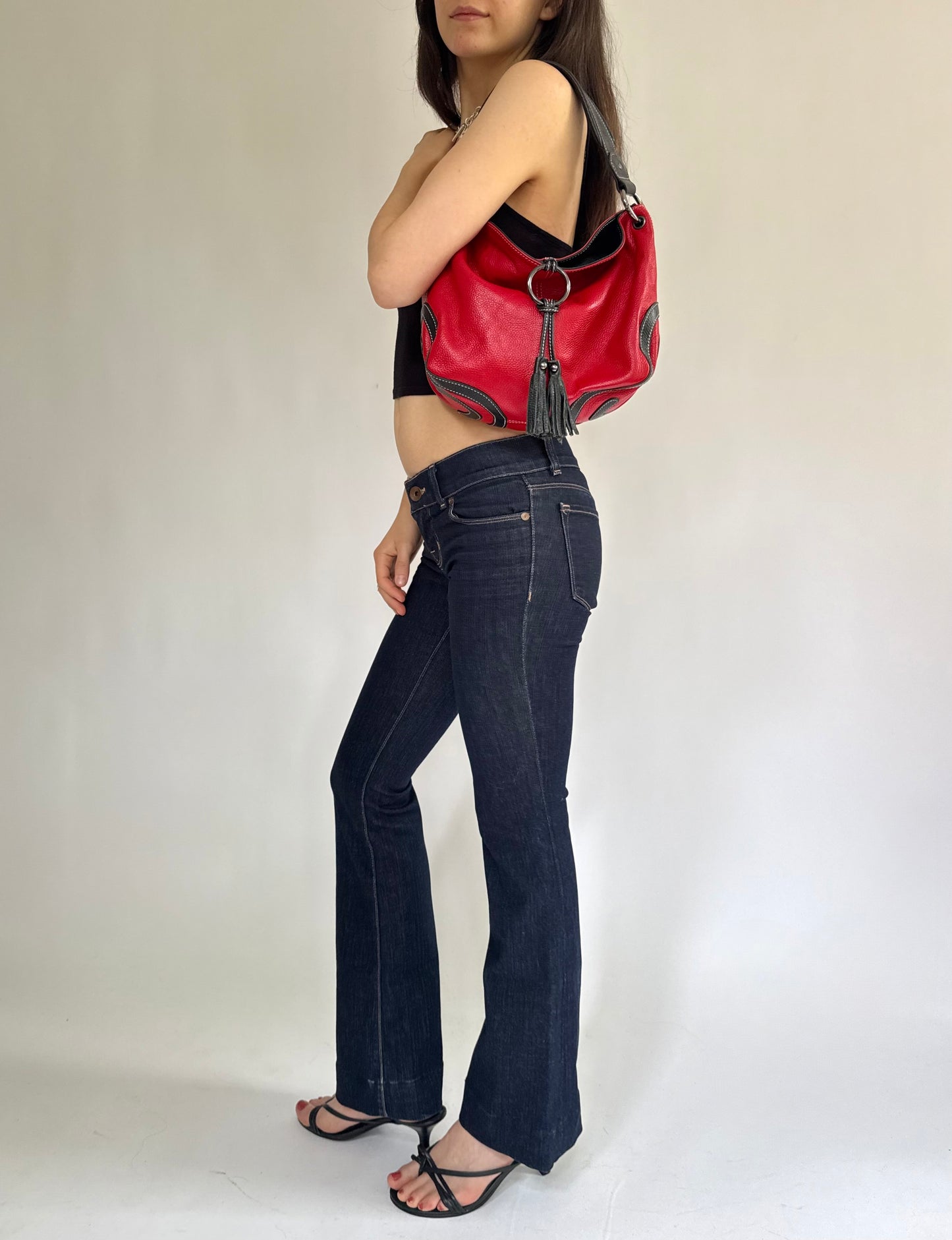 Y2K/2000s red and black leather purse red