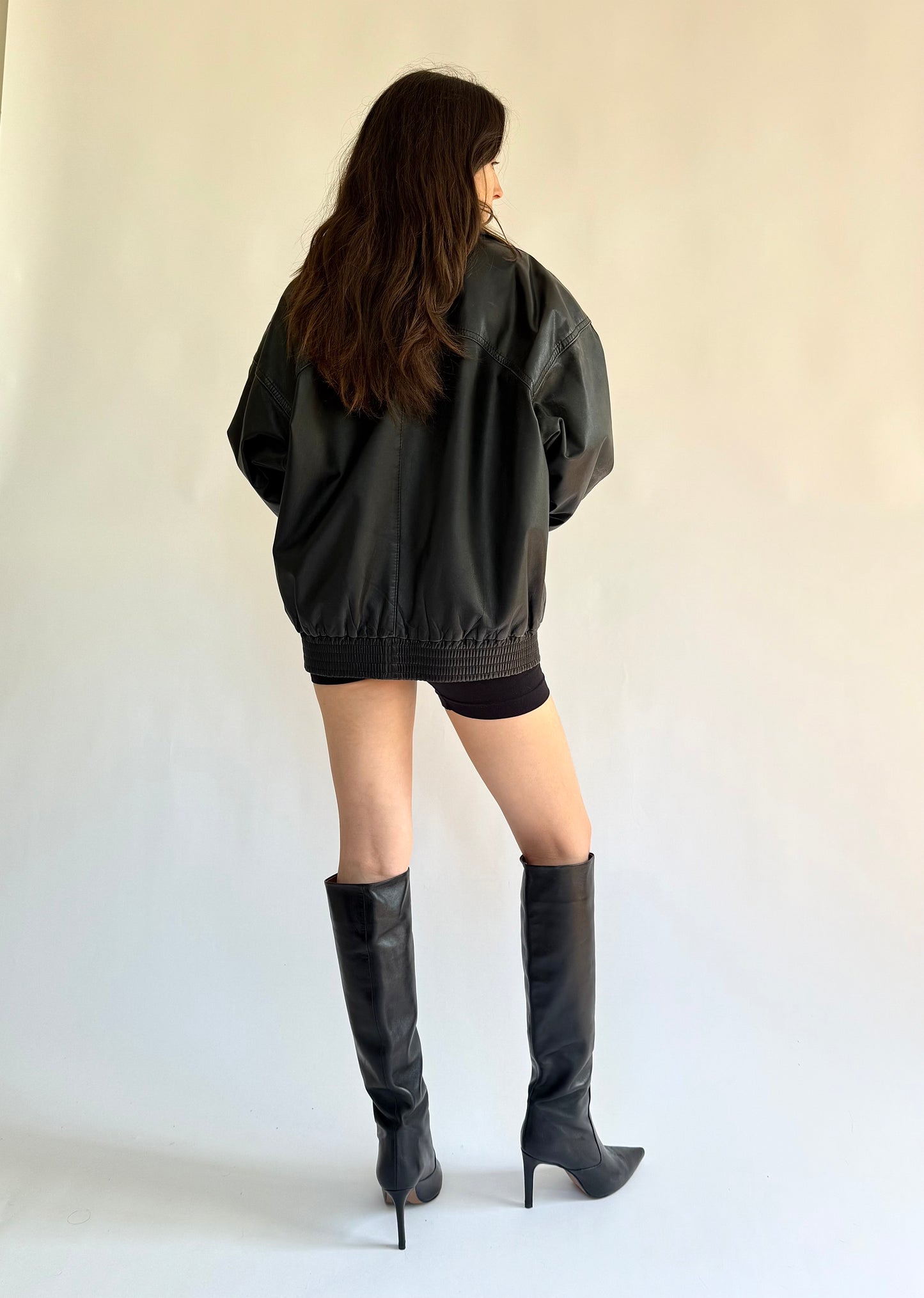 Vintage 90s Boulevard Club genuine leather bomber jacket