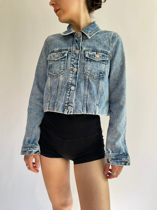 Modern cropped denim jacket size XS