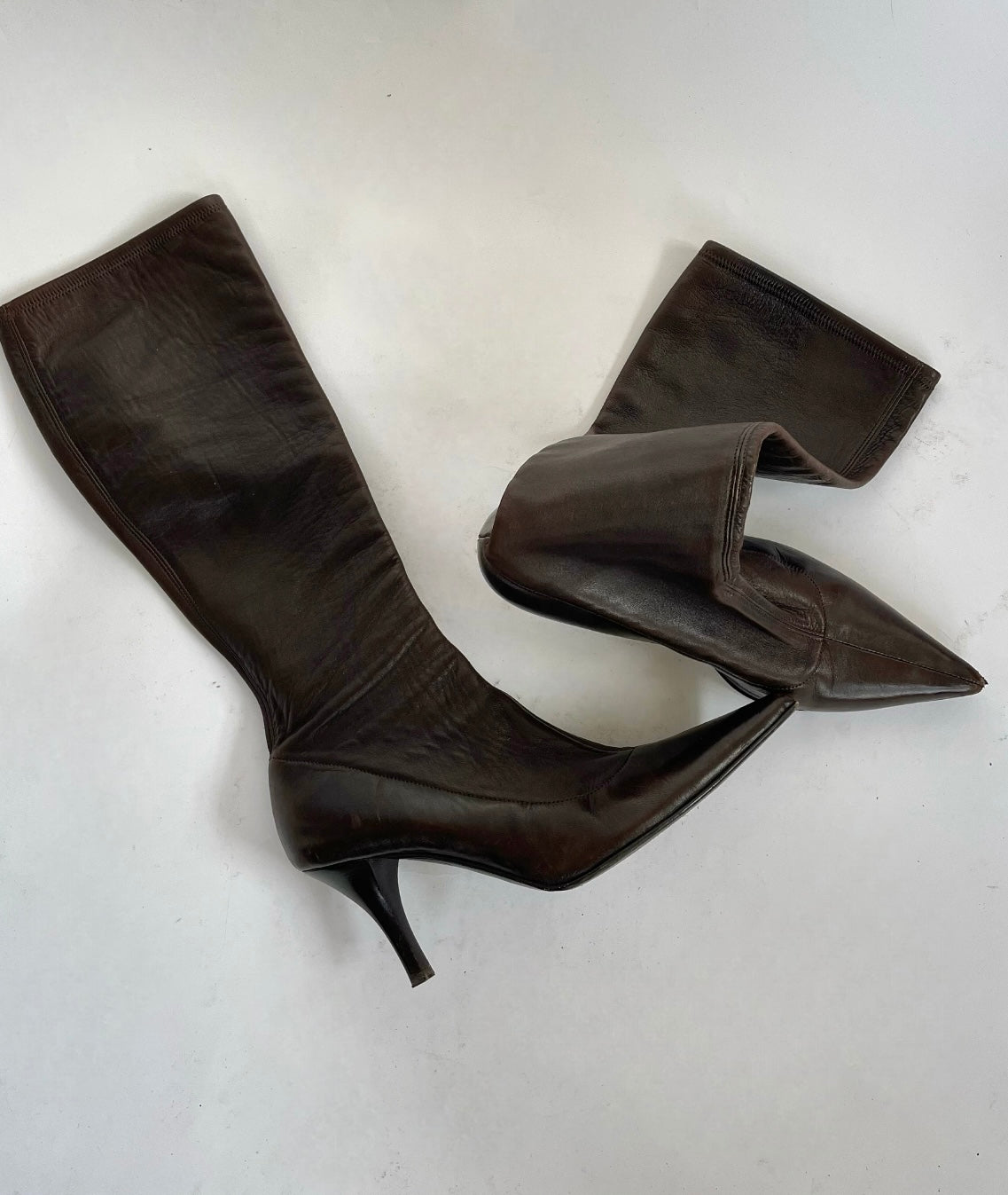 vintage leather pointed boots