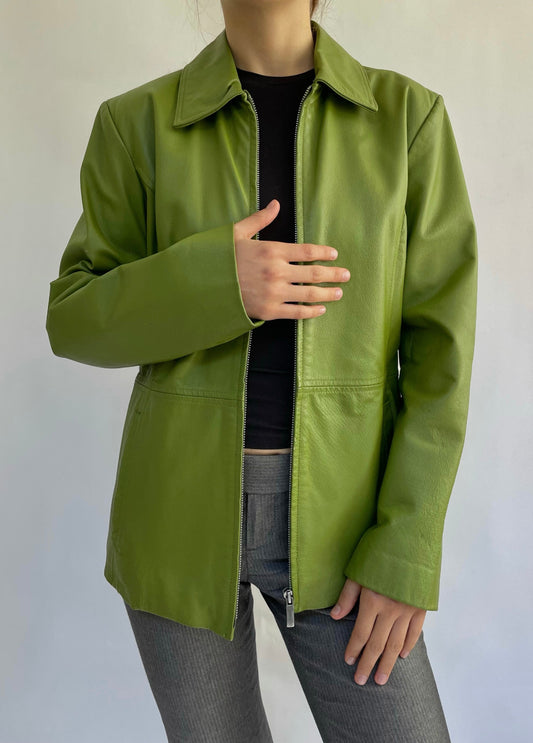 Vintage green leather jacket