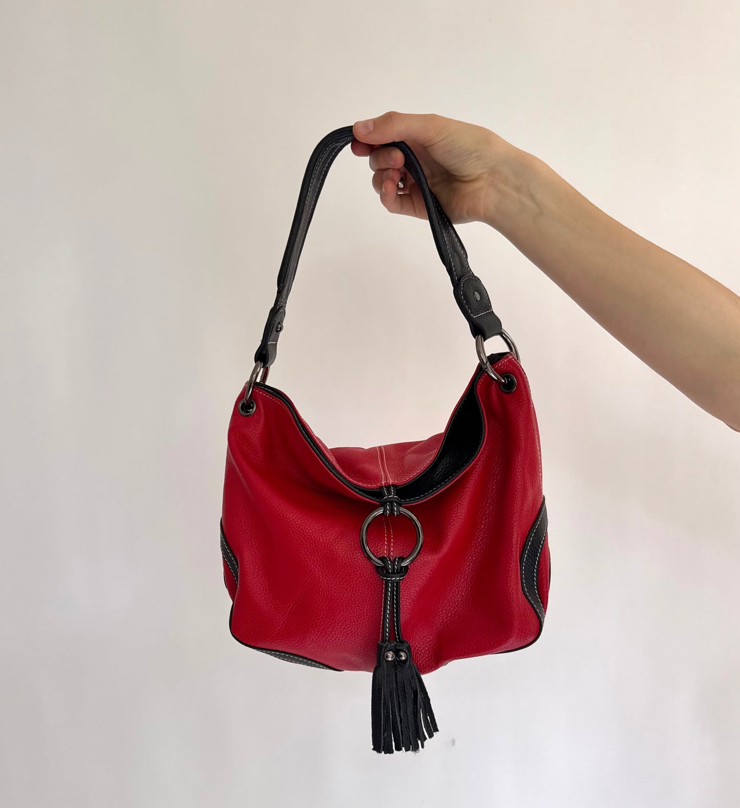 Y2K/2000s red and black leather purse red