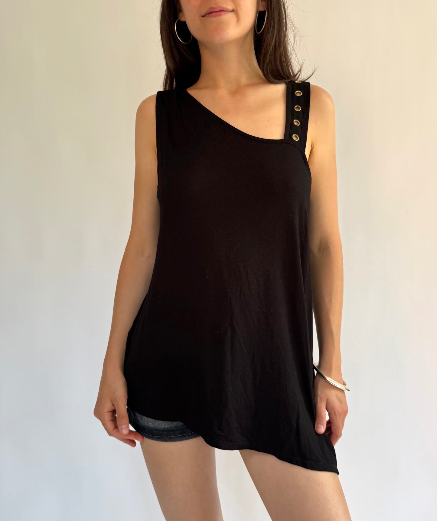 Y2K/2000s soft off the shoulder eyelet top