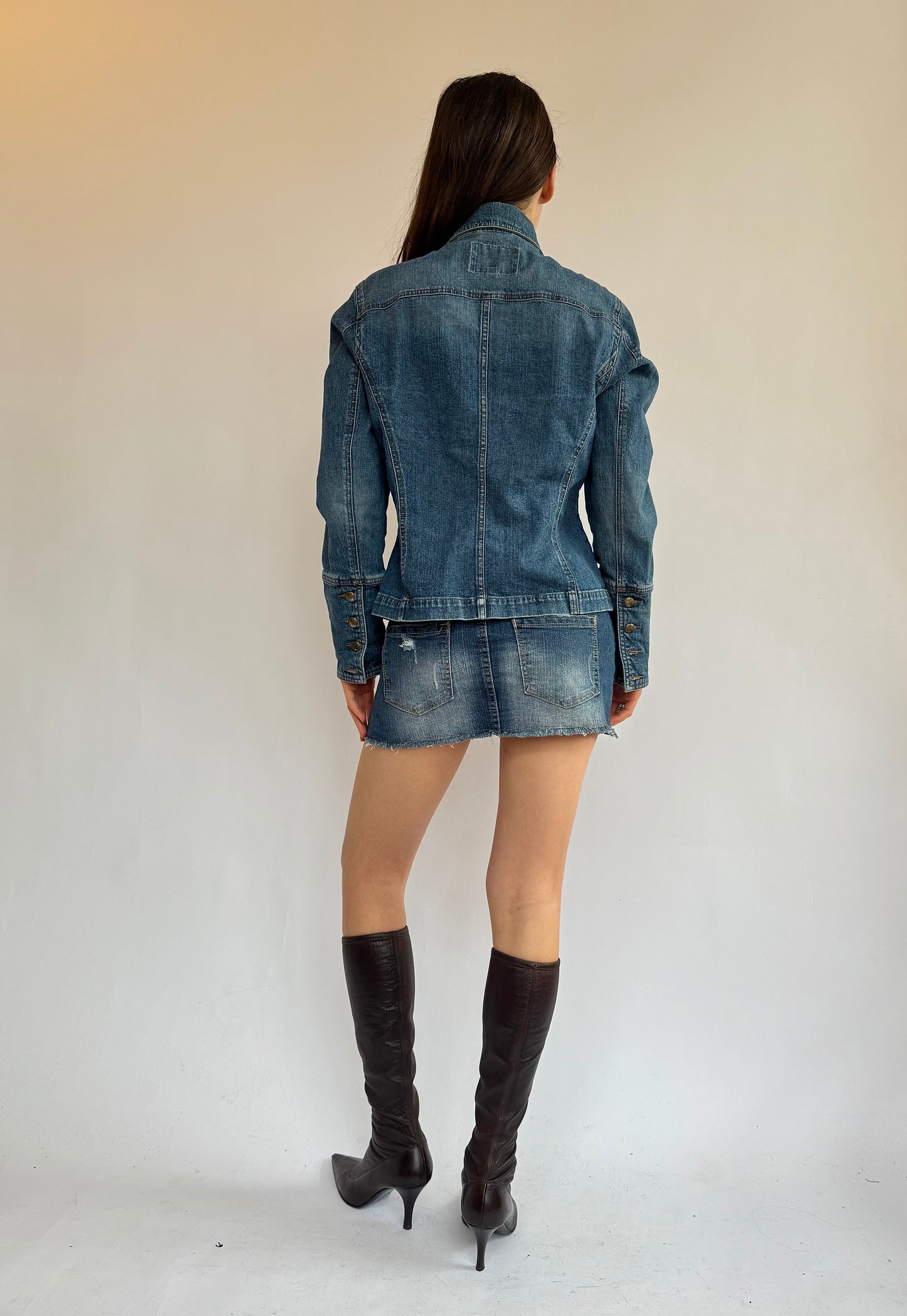 Y2K fitted denim jacket