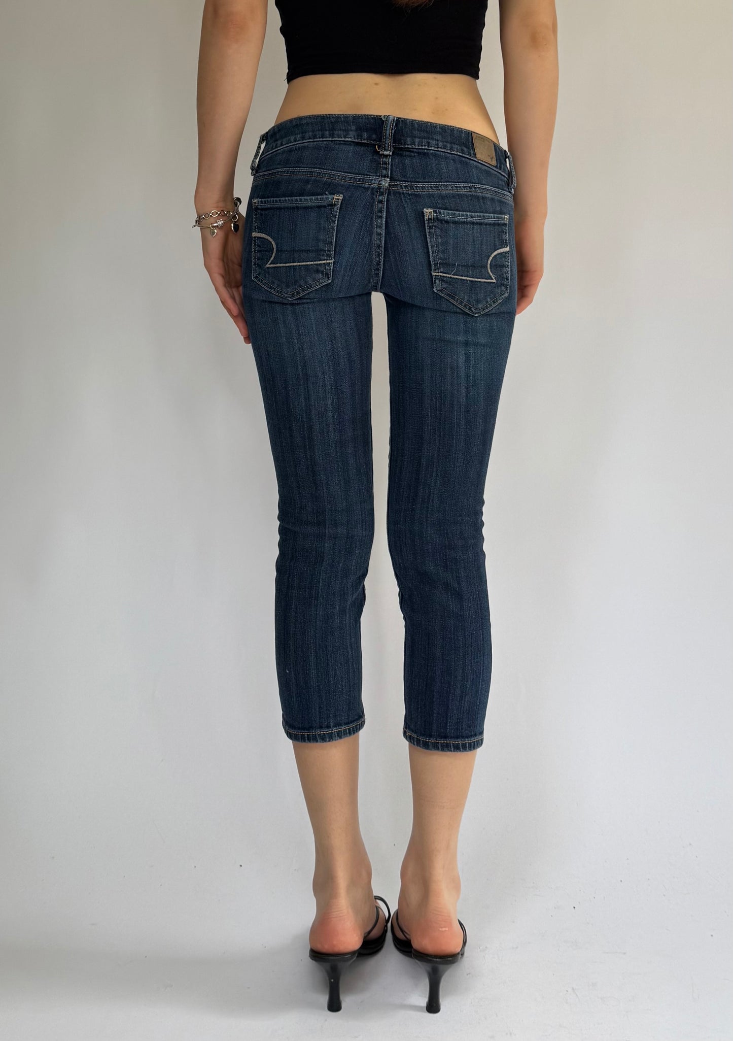 Y2K extra low rise denim capris by American Eagle vintage