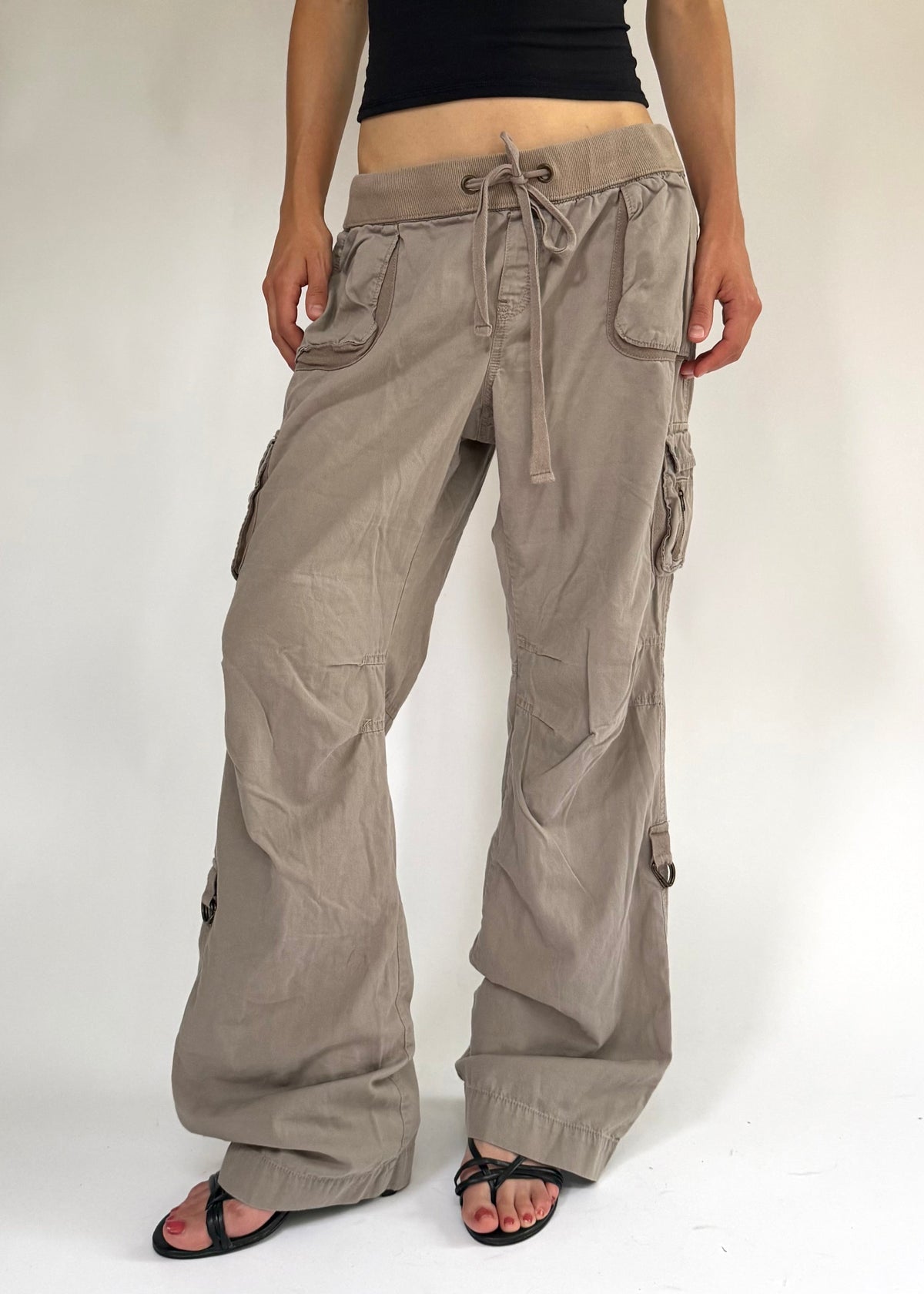 Y2K low rise flared cargos grunge core