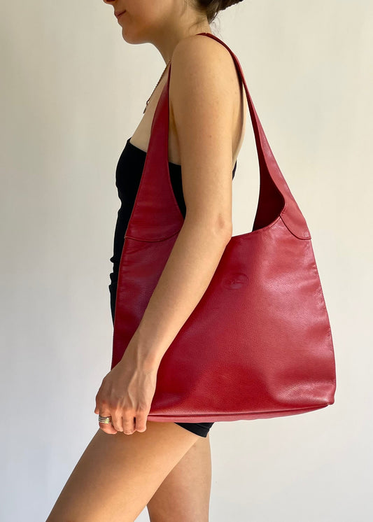 Vintage leather tote by LONGCHAMP