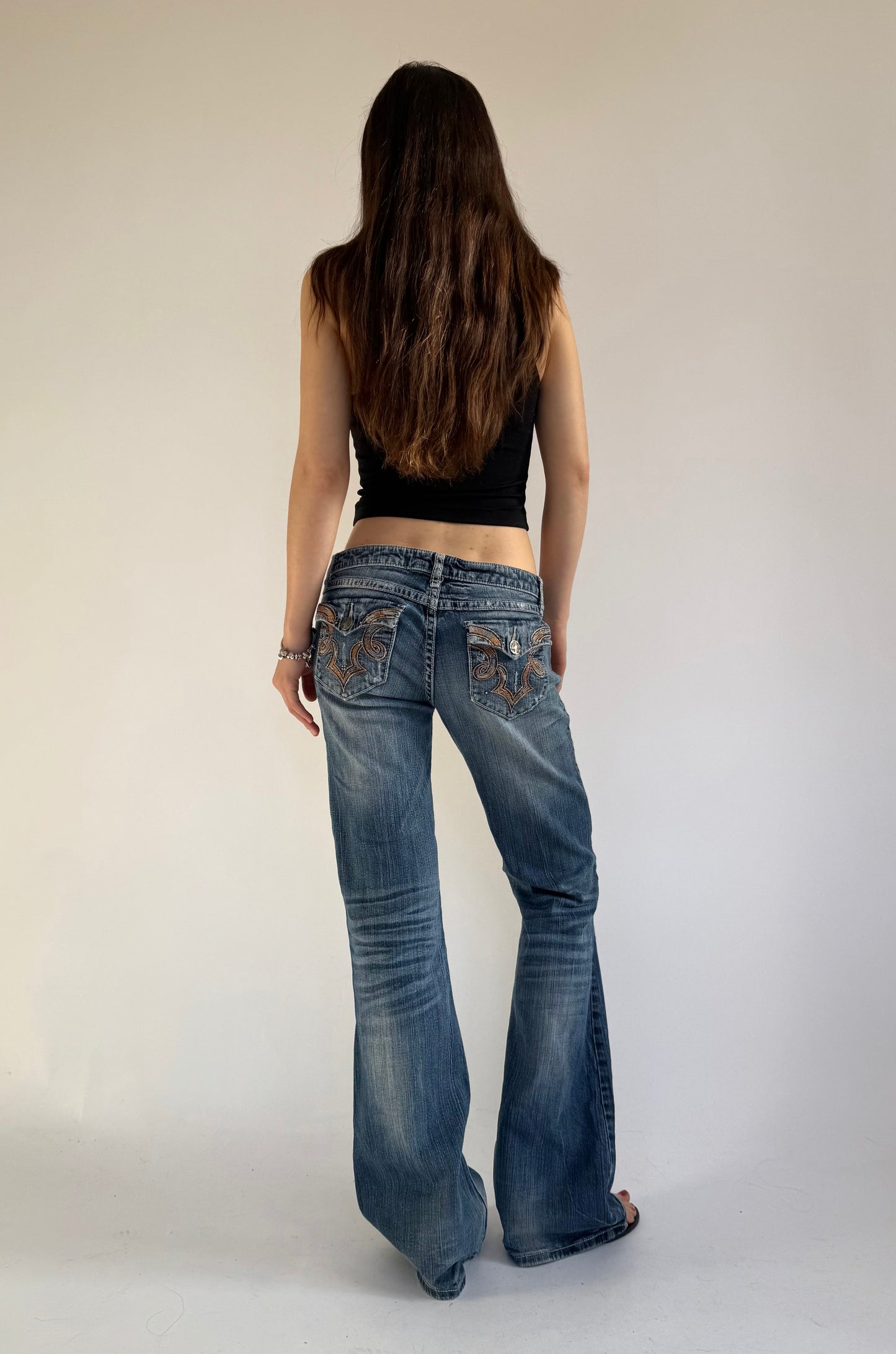 Y2k insane ultra low rise flared jeans by Wrangler