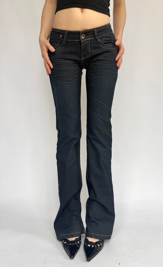 Y2K extra low rise flared jeans