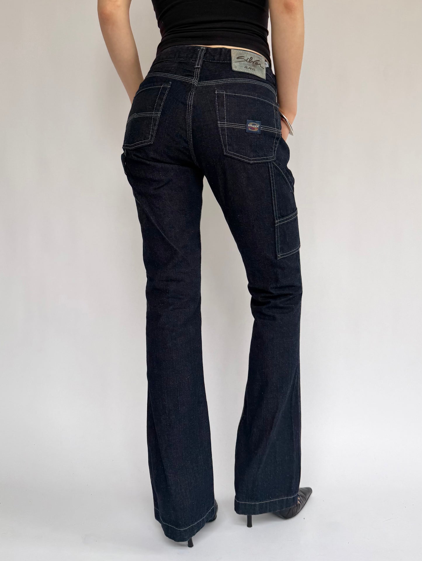 Y2K DEADSTOCK  mid rise dark wash jeans by SILVER