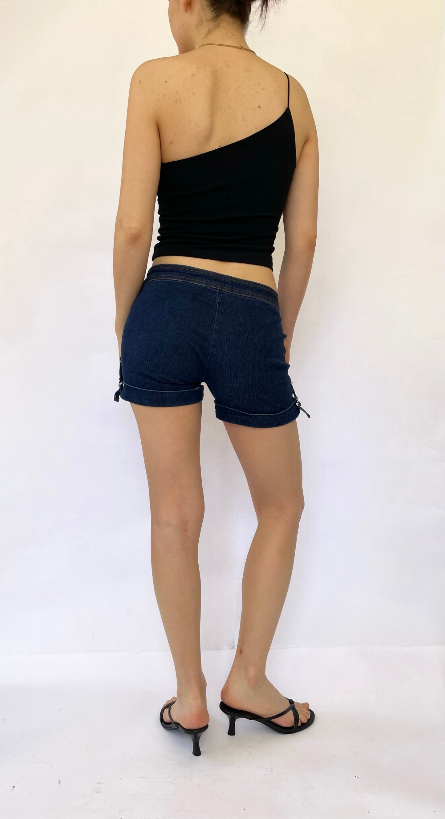 Y2K low rise stretchy denim shorts by SEXSO