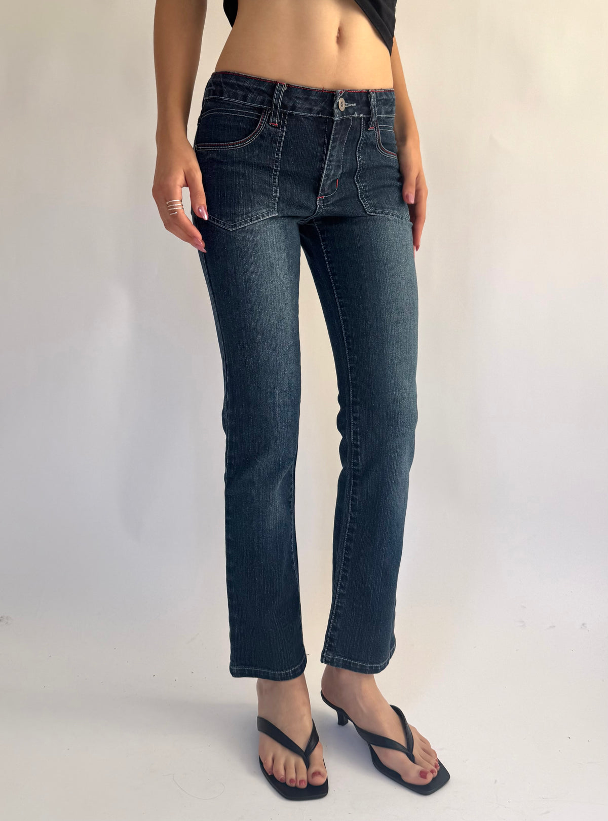 Y2K mid rise straight leg jeans