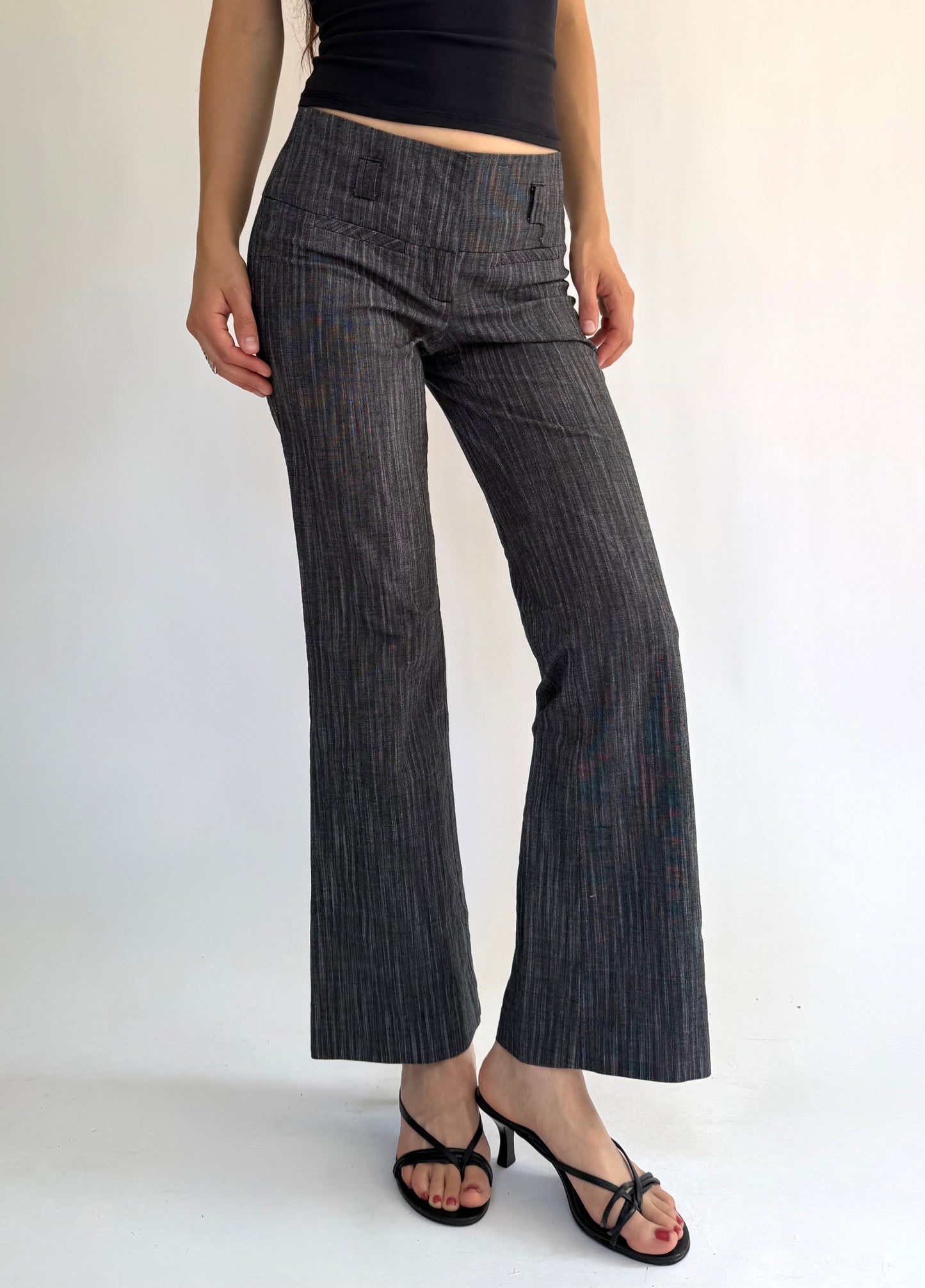 Y2K low rise flared office siren pants
