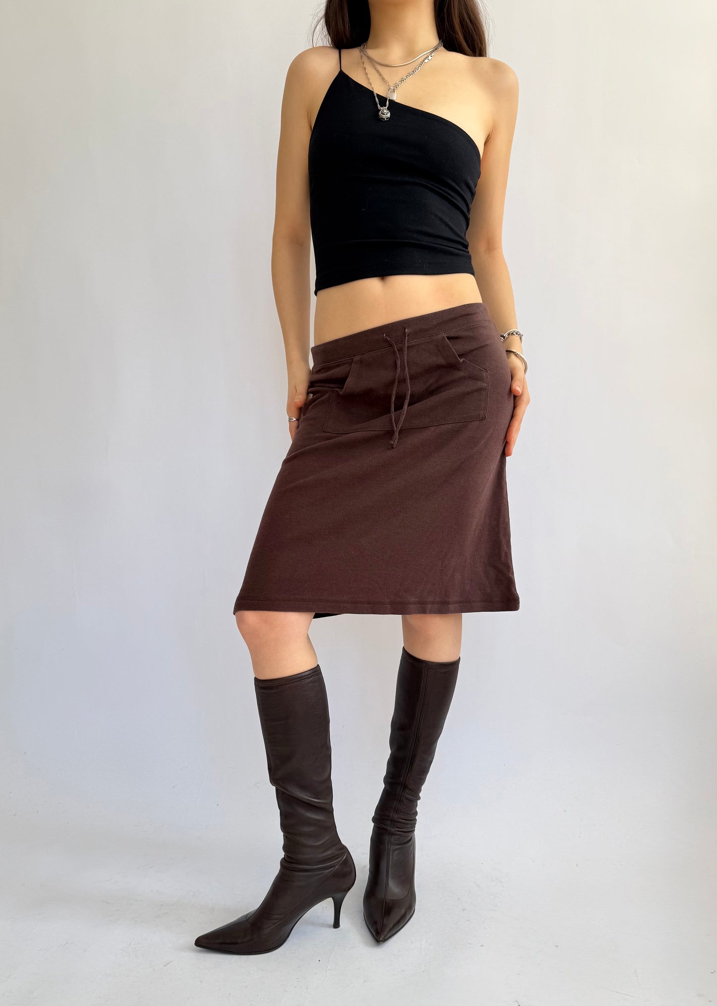 Y2K Brown skirt with drawstring waist