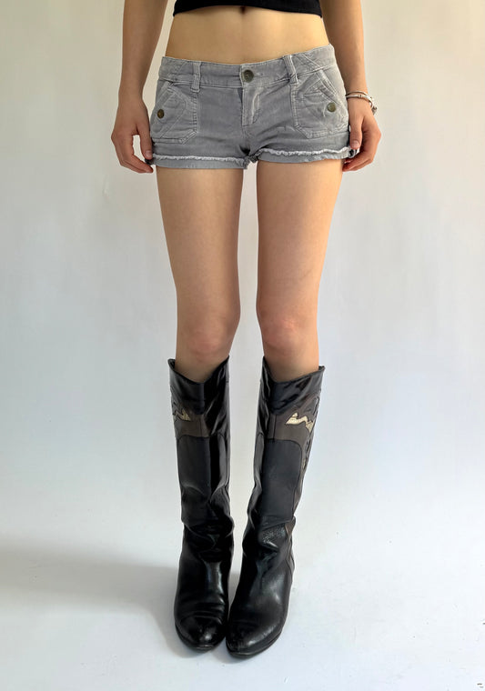 Y2k low rise mini corduroy shorts