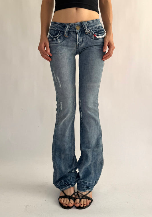 Y2K DEADSTOCK from the 2000s low rise flare jeans by DOLLHOUSE