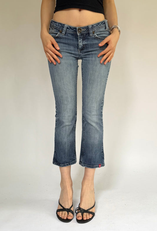 Y2k low rise denim capris