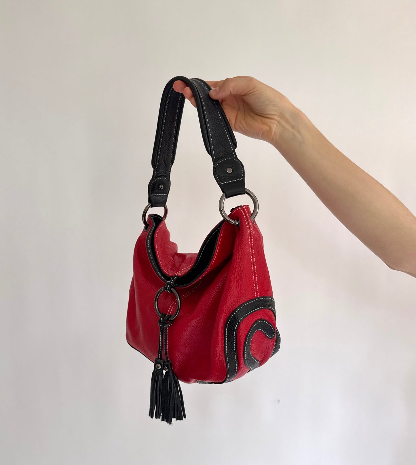 Y2K/2000s red and black leather purse red