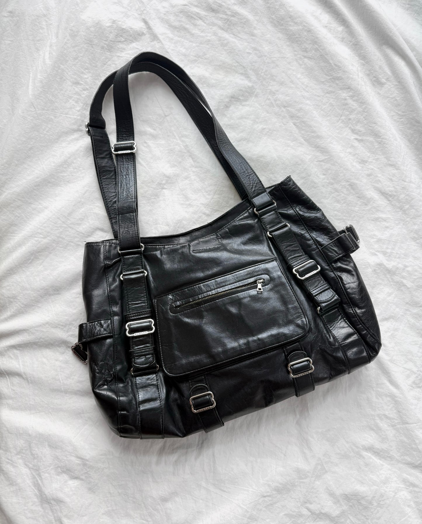 2000s Black Rudsack leather shoulder bag