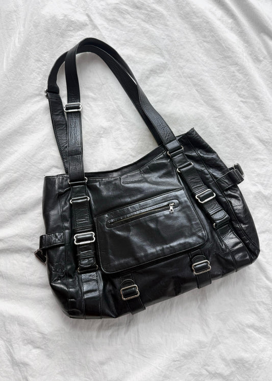 2000s Black Rudsack leather shoulder bag