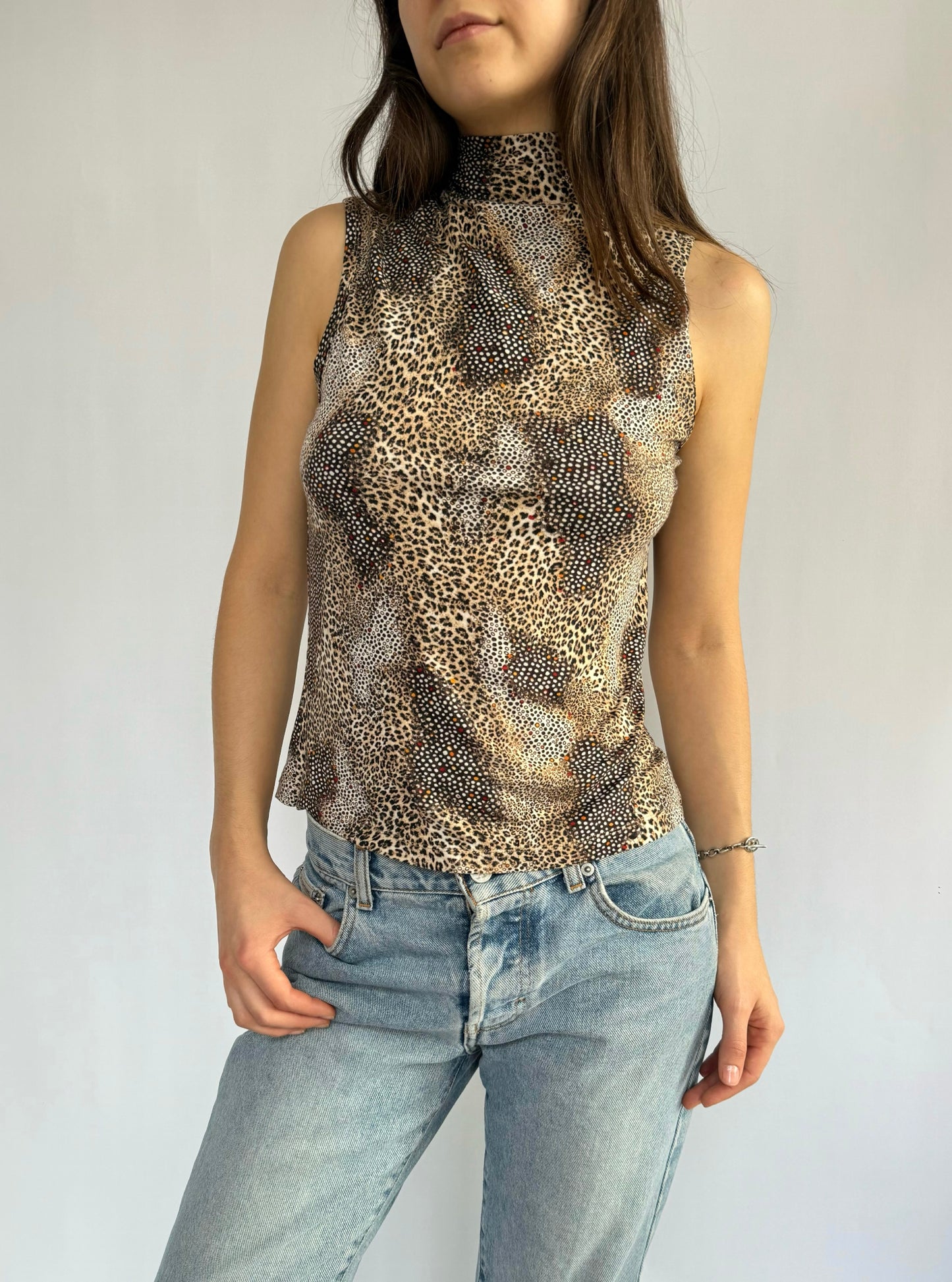 Y2k super soft cheetah print top