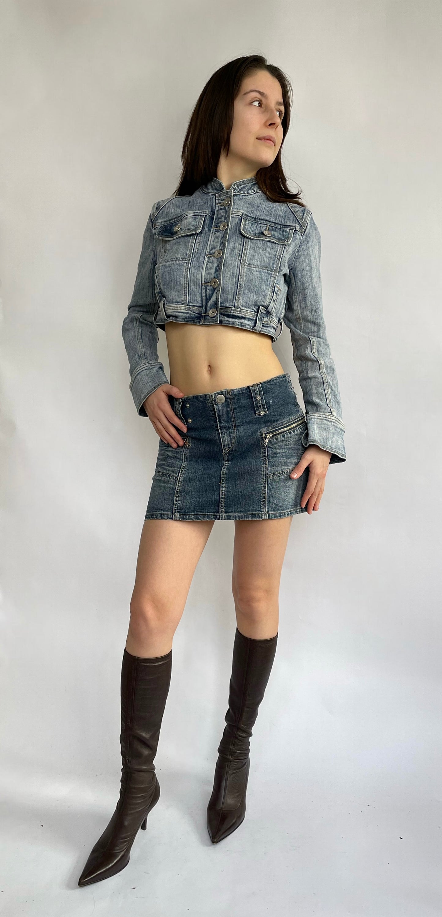 Early 2000s cropped denim jacket by FIXX