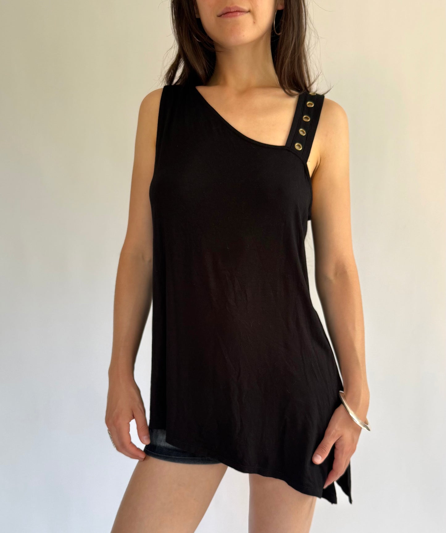 Y2K/2000s soft off the shoulder eyelet top