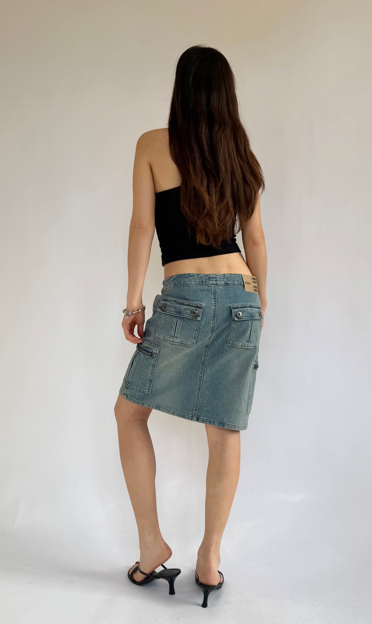 Y2K low rise denim skirt by BONGO