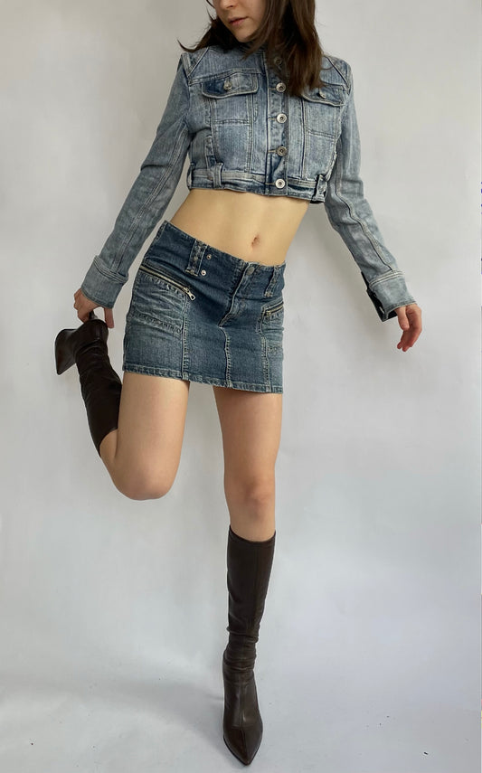 Early 2000s cropped denim jacket by FIXX