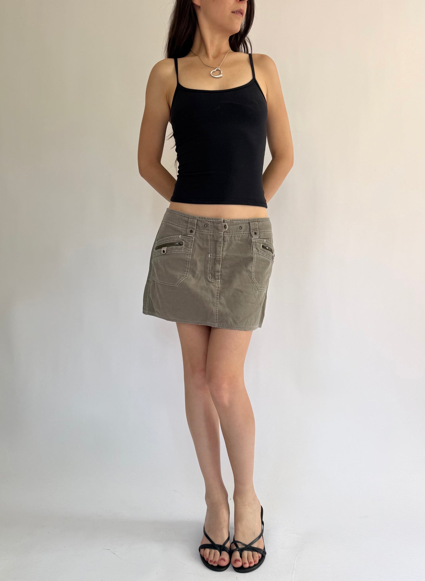 Y2K/2000s low rise cargos mini skirt