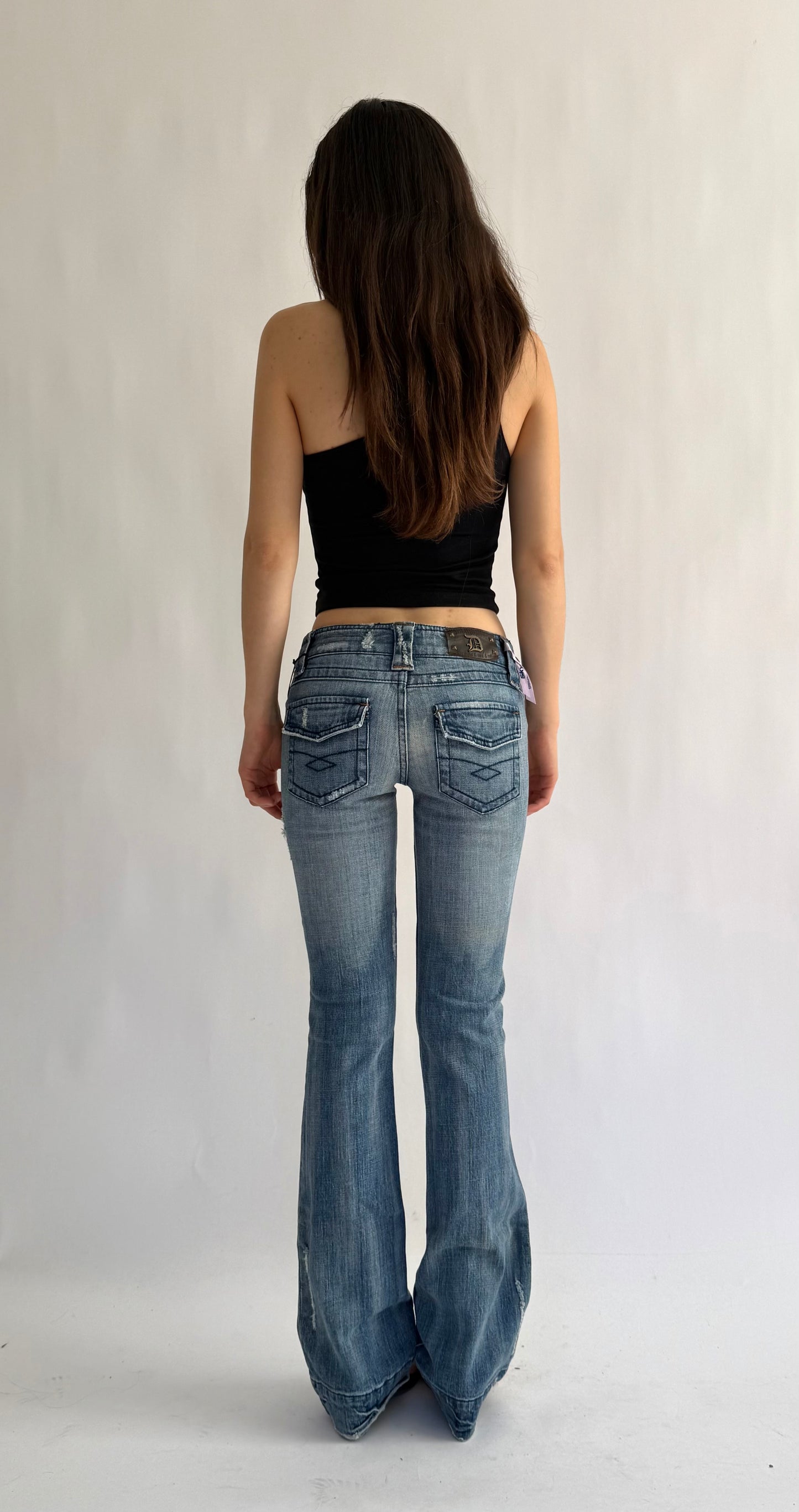 Y2K DEADSTOCK from the 2000s low rise flare jeans by DOLLHOUSE