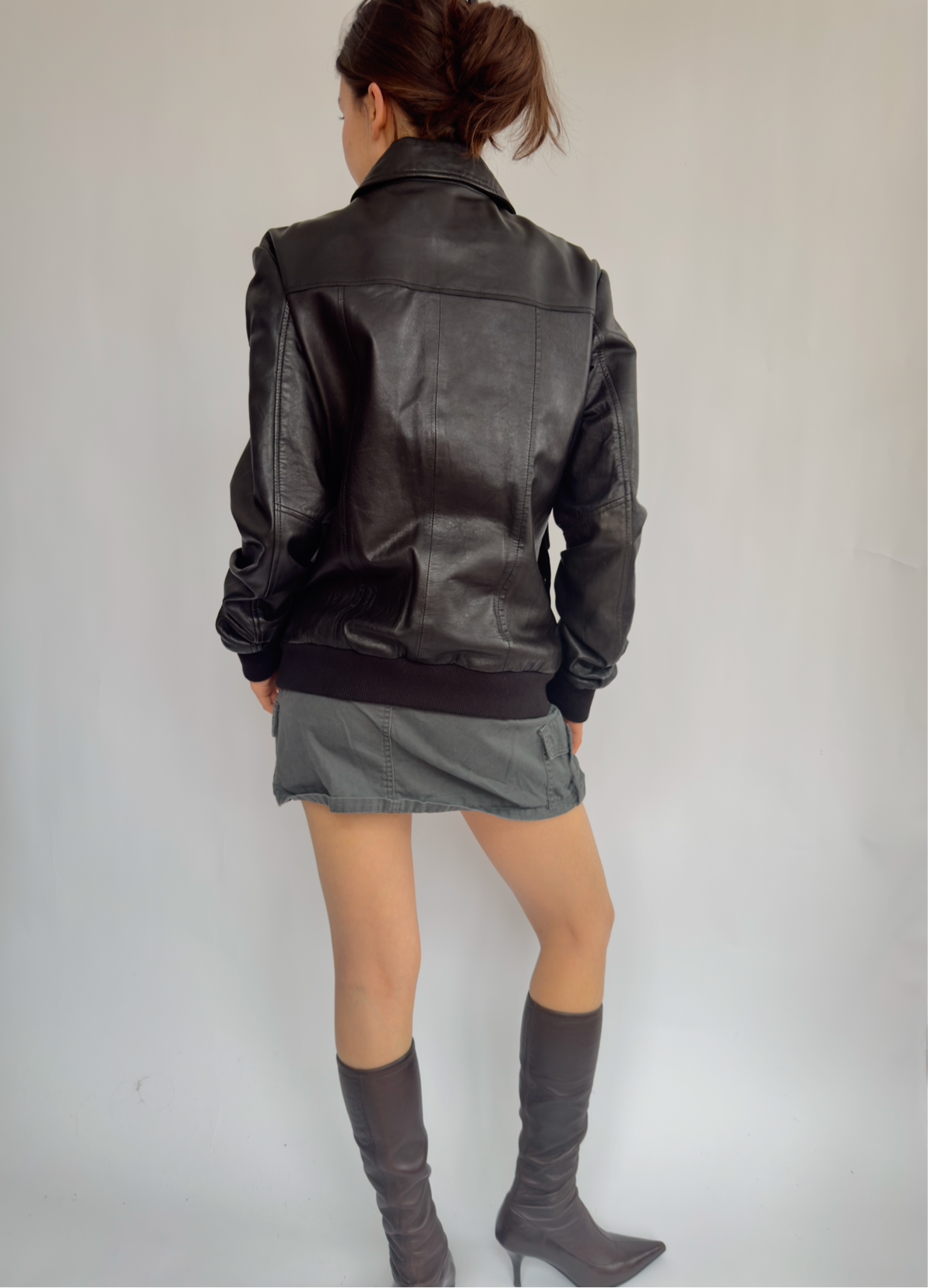 Vintage black leather jacket