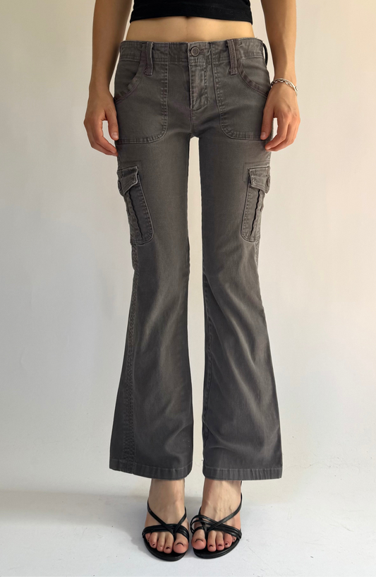 Y2K low rise flared cargos grunge core