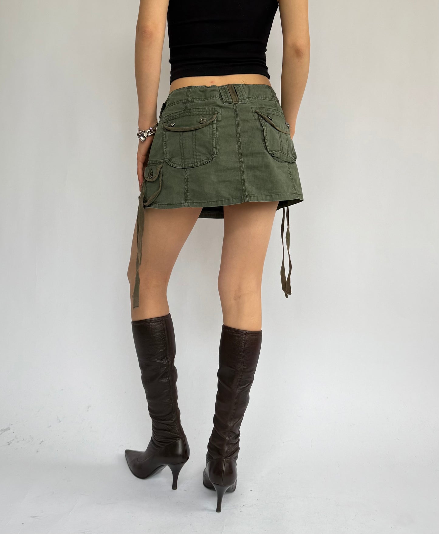 Y2K bratz core mini cargo skirt