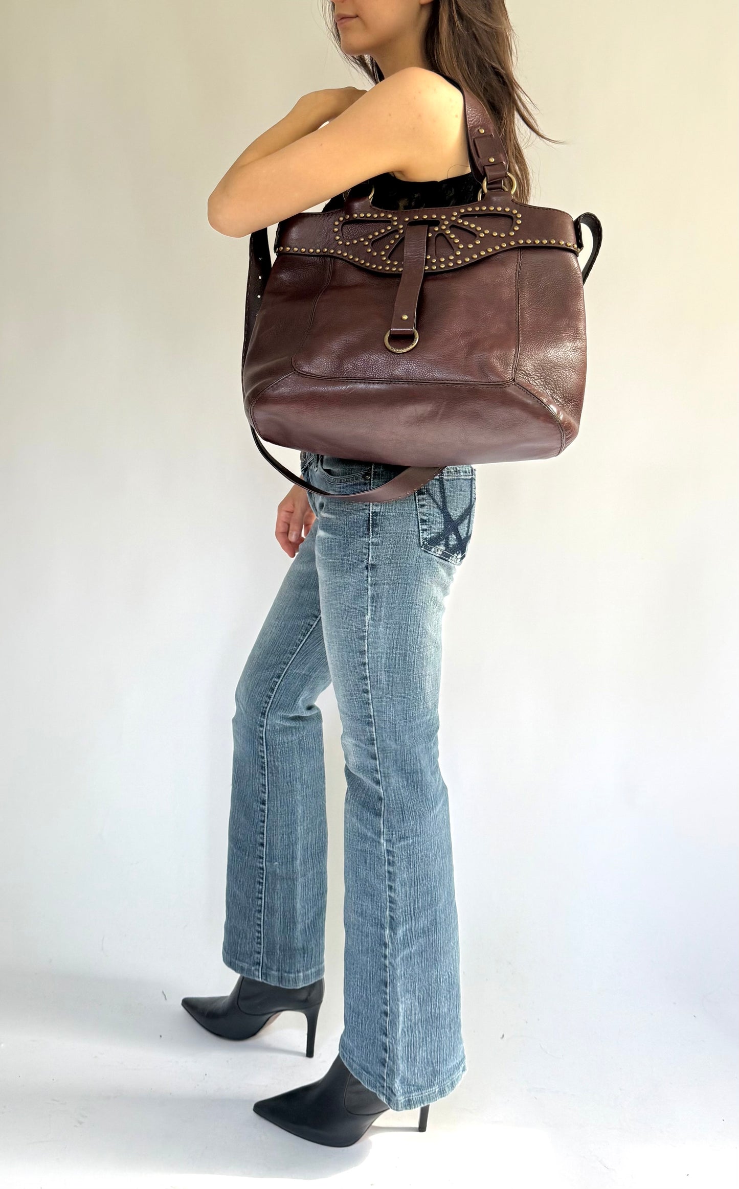 Vintage Y2K leather Micheal Kors studded bag