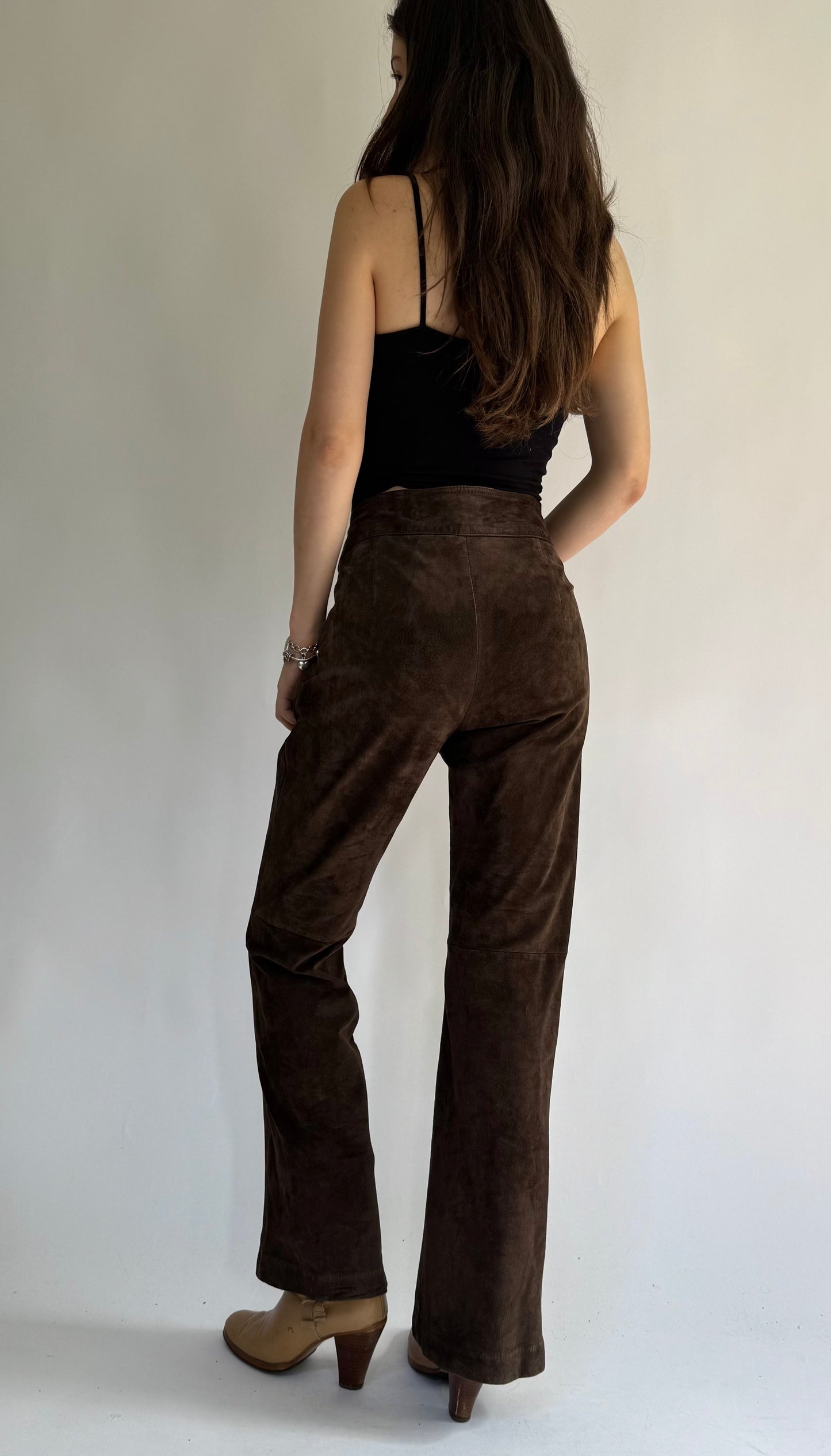 Vintage high waisted suede pants