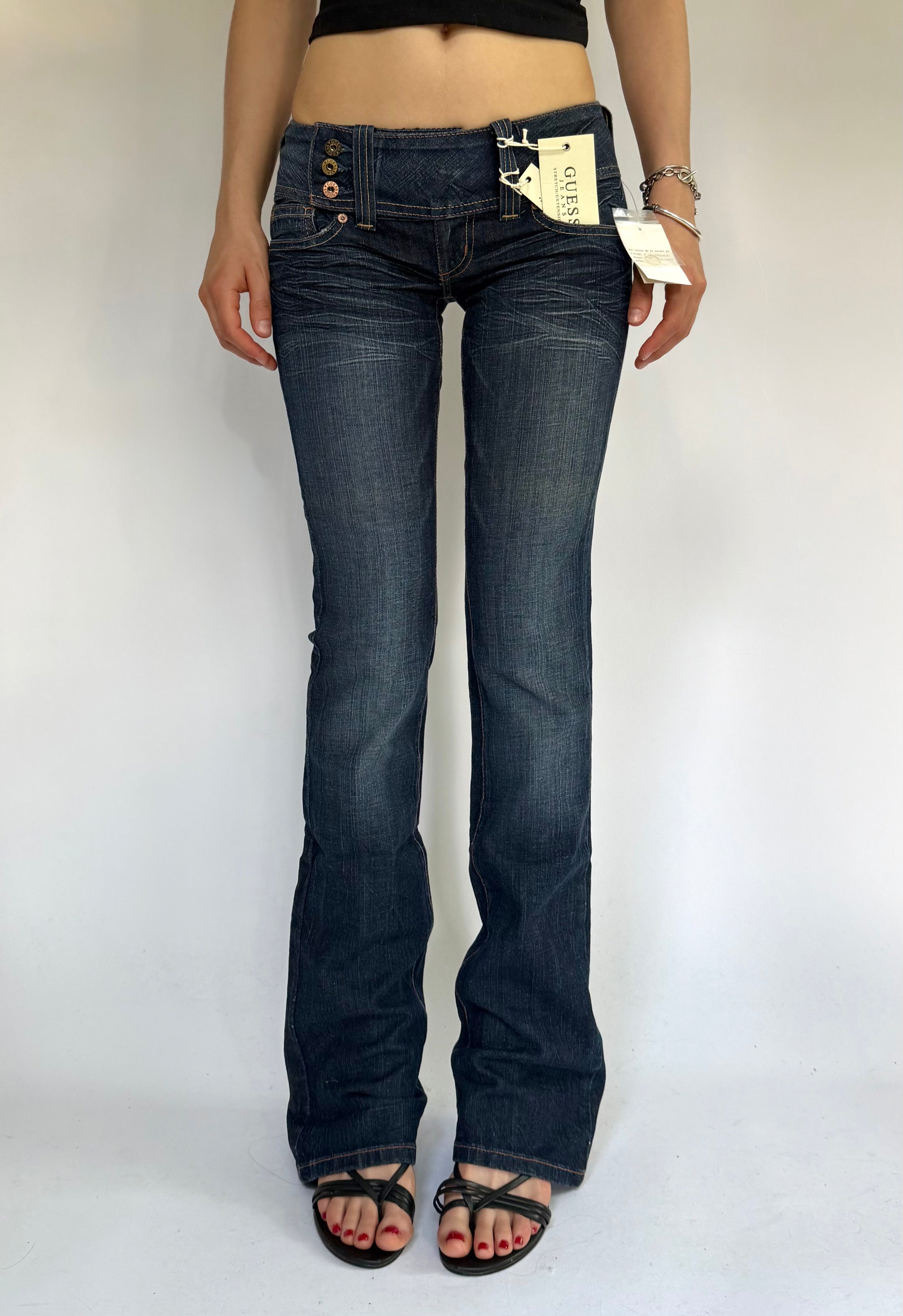 パンツ 00s diesel bush damage flared denim Y2K DAMAGE DENIM HIGH WAIST WIDE BELTED FLARE PANTS｜HOLIDAY