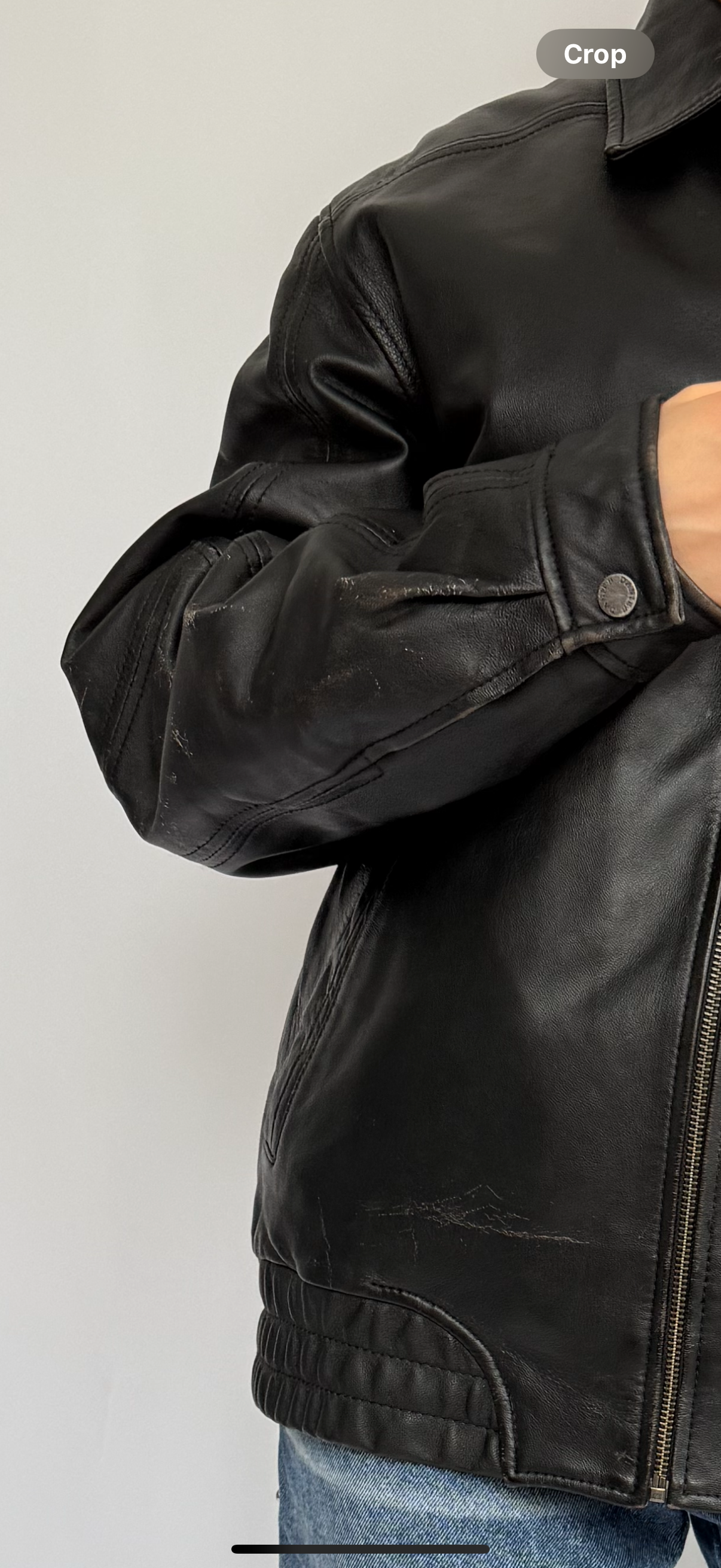 Vintage 90s black leather bomber jacket by DANIER