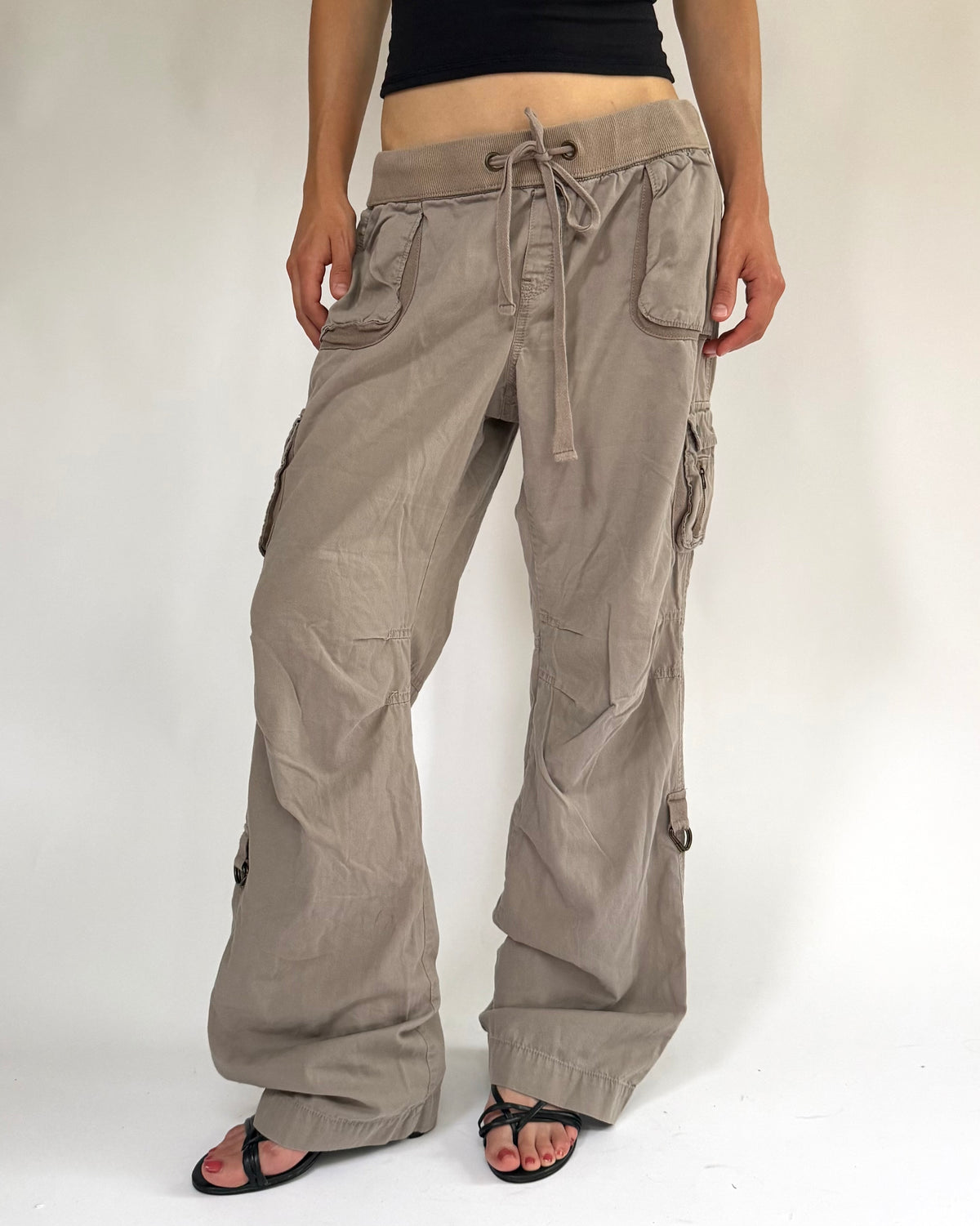 Y2K low rise flared cargos grunge core