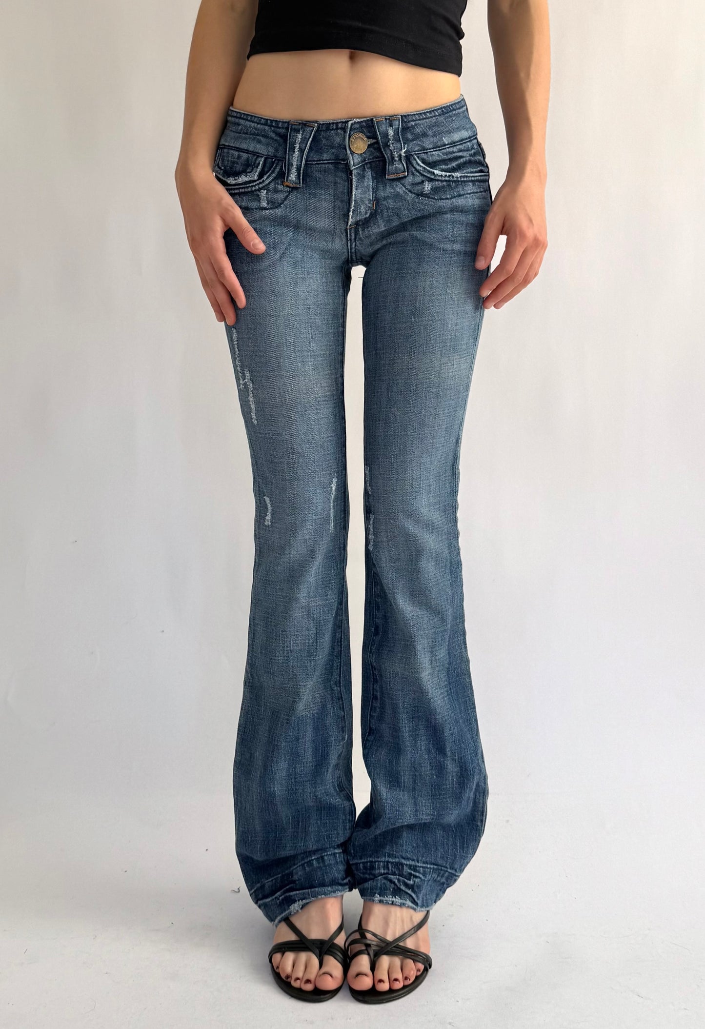 Y2K DEADSTOCK from the 2000s low rise flare jeans by DOLLHOUSE