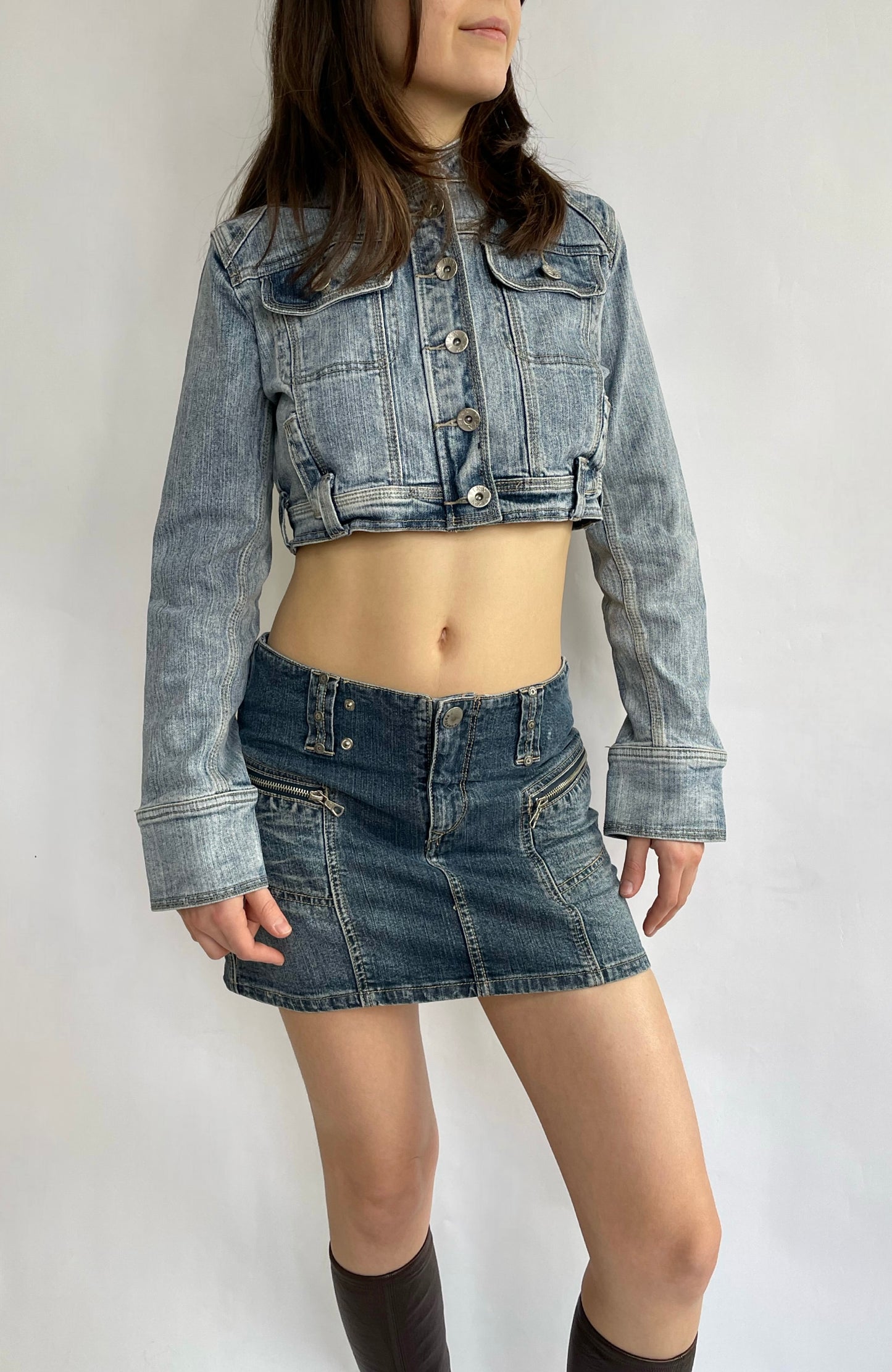 Early 2000s cropped denim jacket by FIXX