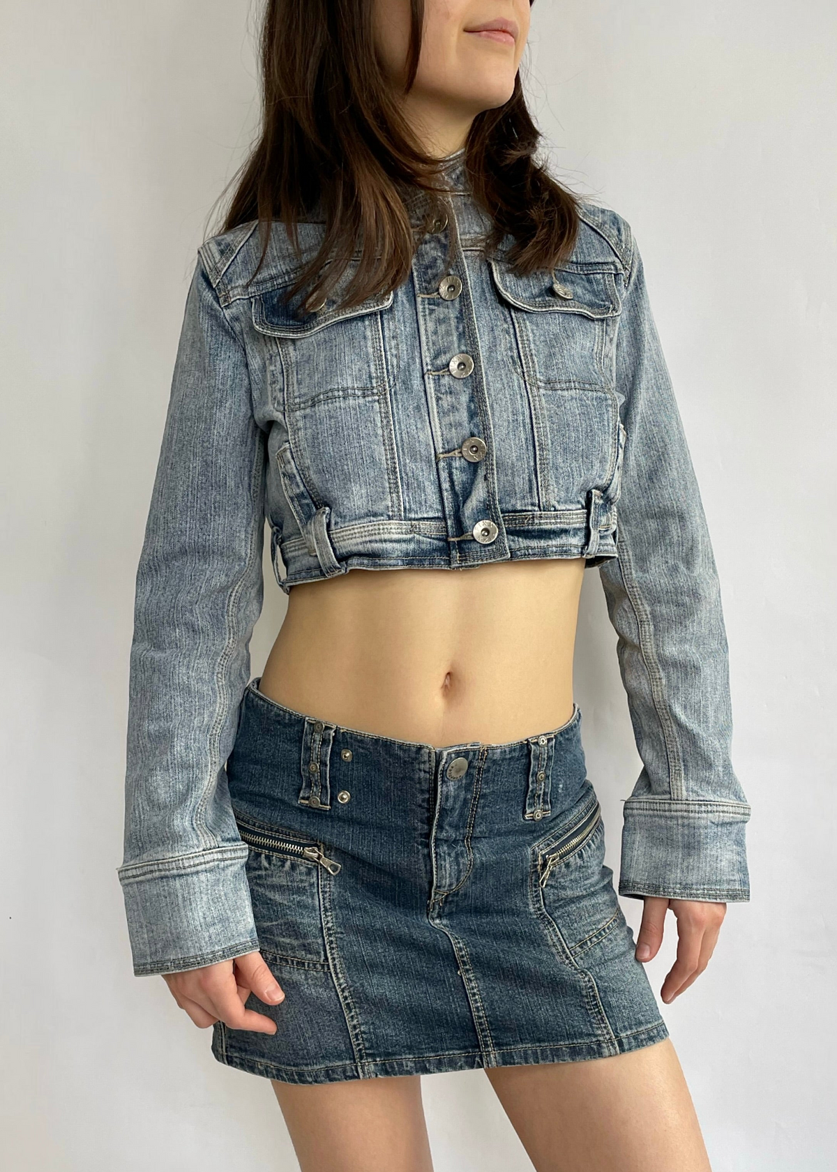 Early 2000s cropped denim jacket by FIXX