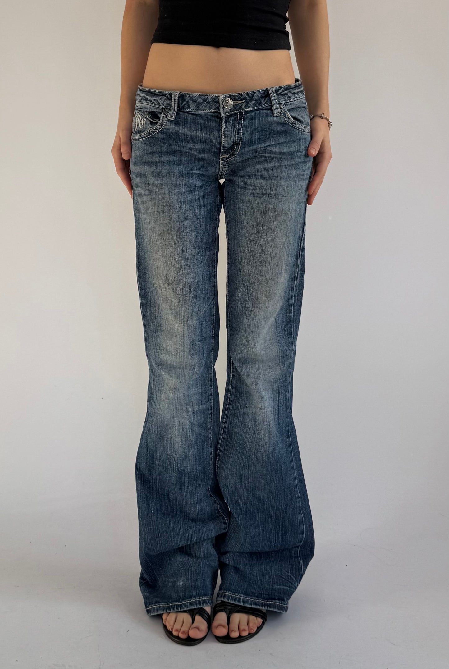 Y2k insane ultra low rise flared jeans by Wrangler