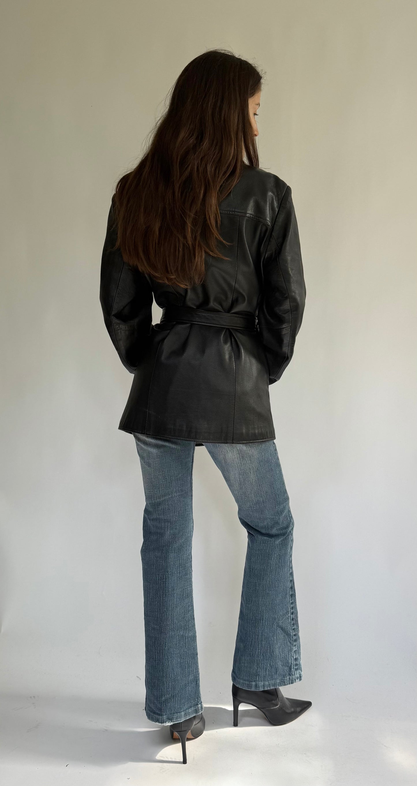 Vintage 90s black leather jacket