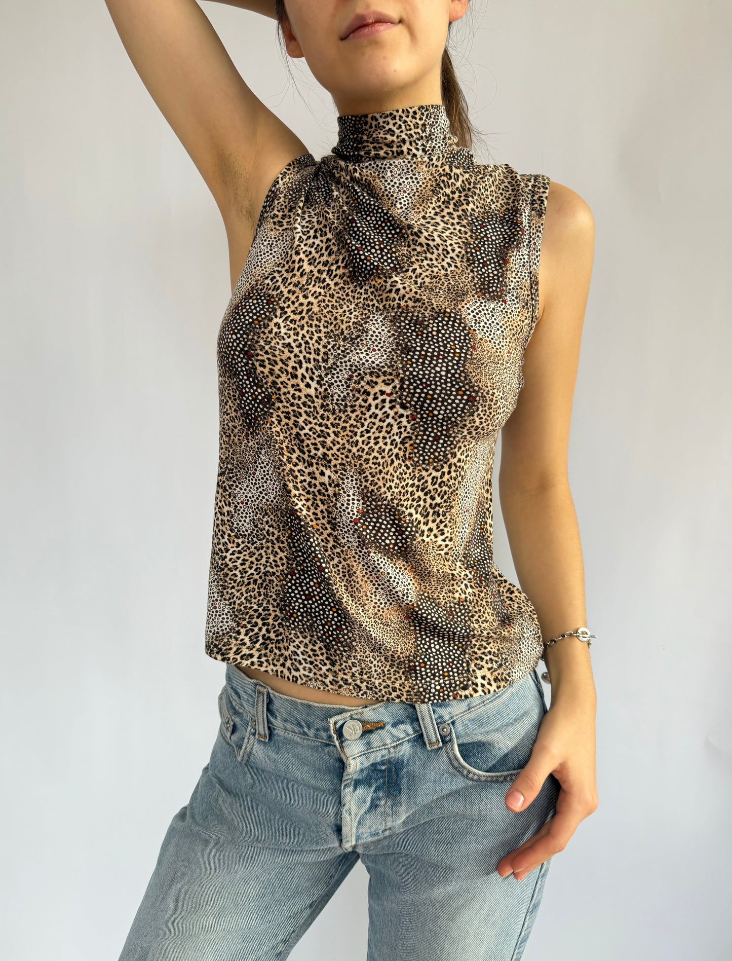 Y2k super soft cheetah print top