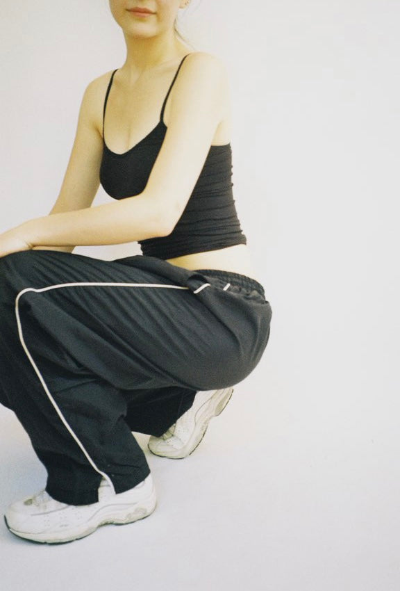 vintage track pants with white stripe