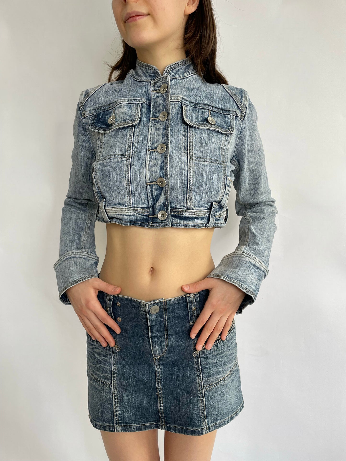 Early 2000s cropped denim jacket by FIXX